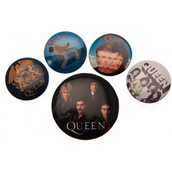 Queen - Badges - A épingler sur veste, sacs, tee-shirt - 5 modèles - 3 à 4 cm diamètre