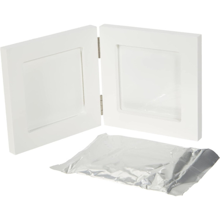 Kit pour faire des empreintes - Bébé - Avec cadre photo - 12,5x12,5cm - Artemio