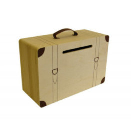 Urne - Forme de valise - Bois - A personnaliser - 35x15x23cm - Mariage - Anniversaire
