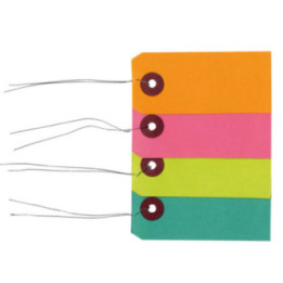 Etiquettes - Assortiment - 9x4cm - Avec fil métallique - Cadeaux - Déco - 40 pièces