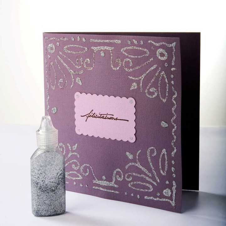 Colle à paillettes - Assortiment 8 couleurs - Papier, bois, plastique - 8x25ml - Scrapbooking