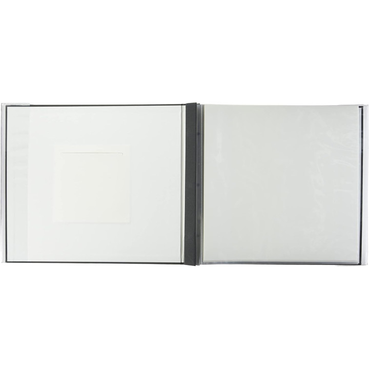 Album photos - 31x35cm - 10 pages - Couverture cartonnée avec fenêtre - Gris anthracite