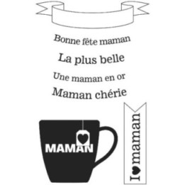 Tampons - Bonne fête maman - Transparent - 9x14cm - Scrapbooking - Carterie