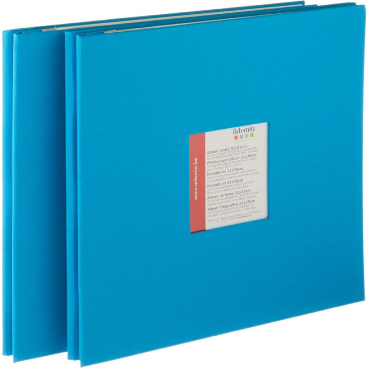 Album photos - 31x35cm - 10 pages - Couverture cartonnée avec fenêtre - Turquoise
