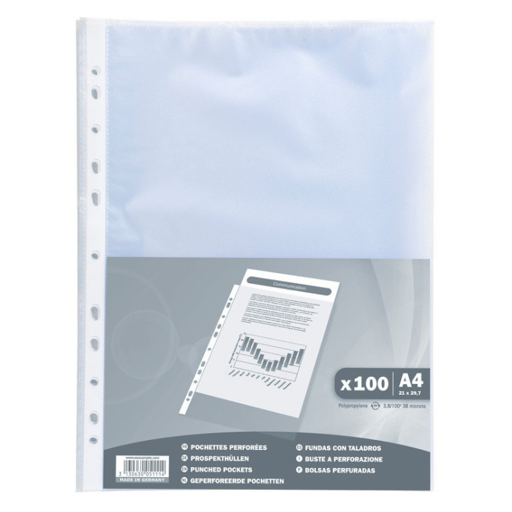 100 pochettes perforées grainées A4 - Exacompta