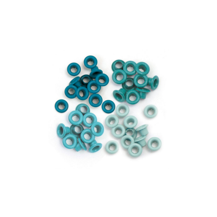 Œillets de finition - 0,5cm diamètre - Assortiment bleu - Album, carterie - 60 pièces