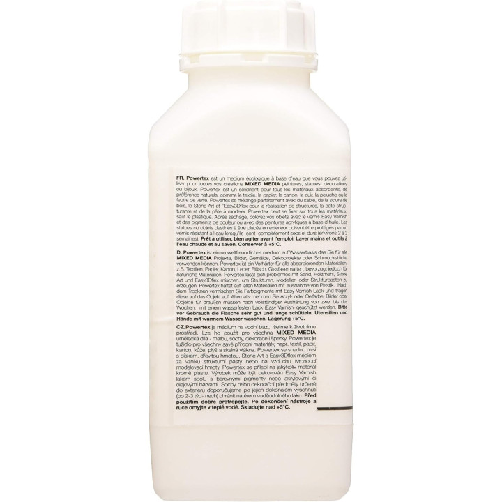 Powertex - Durcisseur - Médium - Tissus, papier, carton - Transparent - 500g
