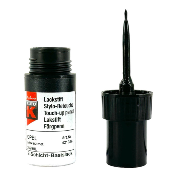 Stylo de retouche et vernis pour carrosserie - Opel - Schwarz met - 256/80L