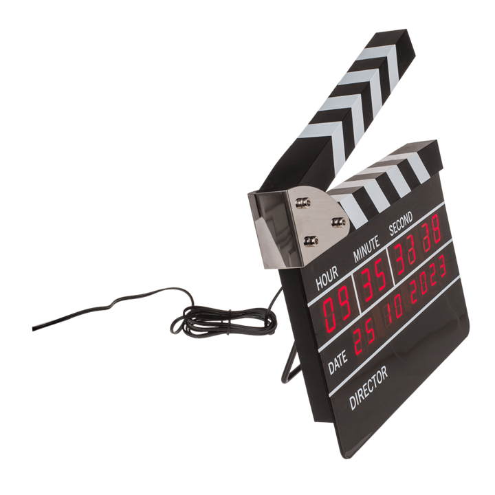 Réveil - Horloge - Clap de cinéma - LED - 22x16cm - Idées cadeaux - Original