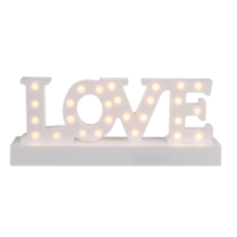 Lampe à poser - Love - LED - Blanc - Décoration - Mariage - 29,5x12x5,5cm