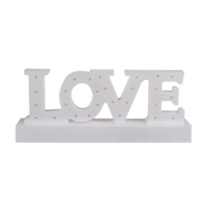 Lampe à poser - Love - LED - Blanc - Décoration - Mariage - 29,5x12x5,5cm