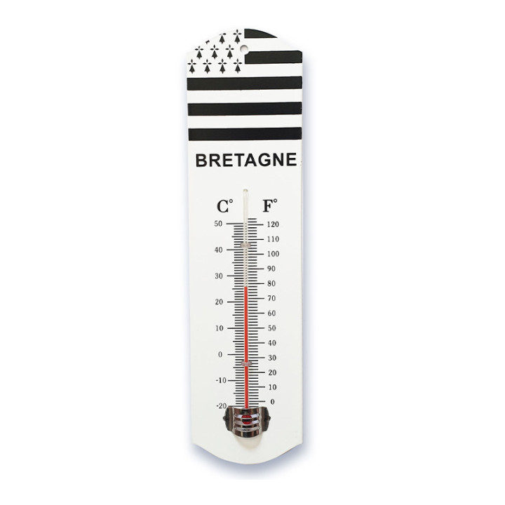 Thermomètre mural - Bretagne - Décoration - Métal - 26,5x7cm - Idées cadeaux