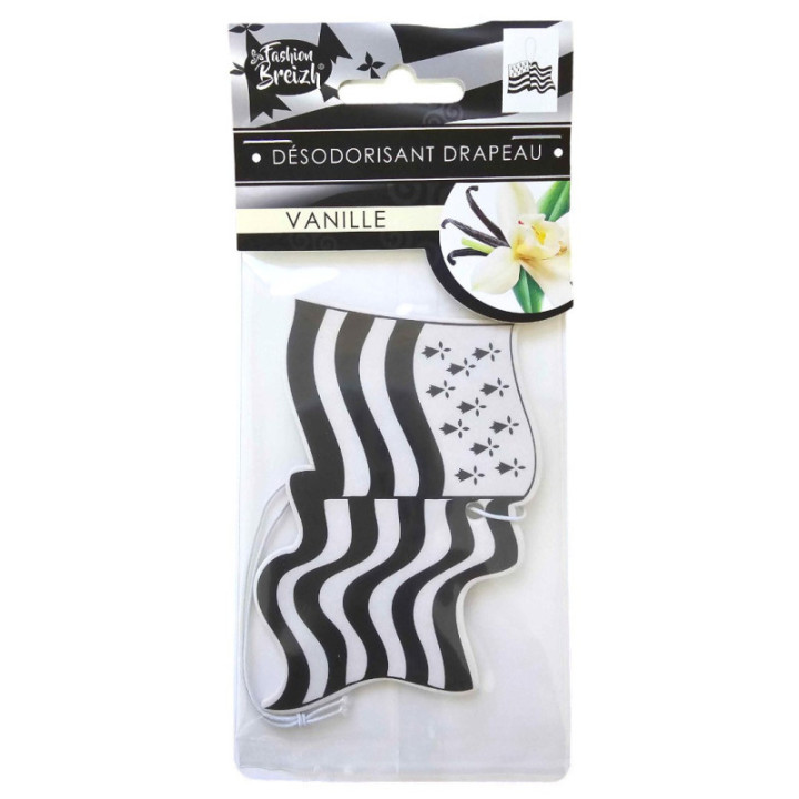 Désodorisant pour voiture - Drapeau bretron - Vanille - A suspendre - Fashion Breizh