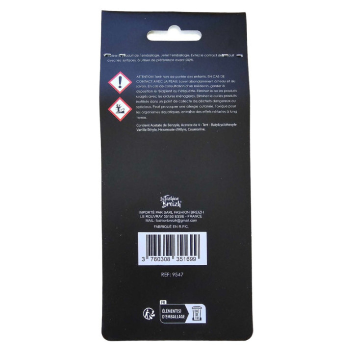Désodorisant pour voiture - Drapeau bretron - Vanille - A suspendre - Fashion Breizh