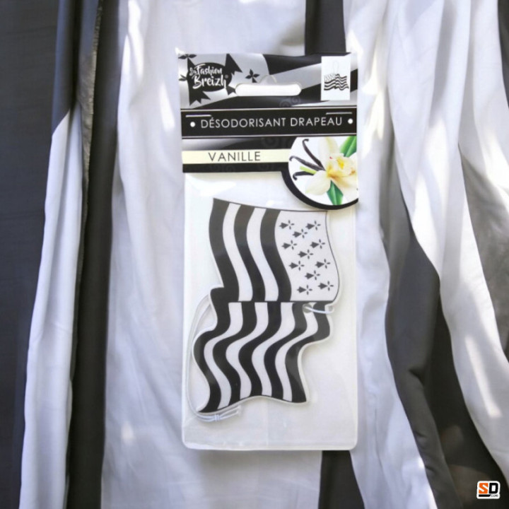 Désodorisant pour voiture - Drapeau bretron - Vanille - A suspendre - Fashion Breizh