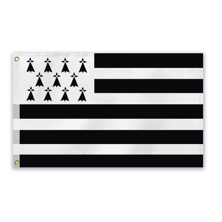 Drapeau breton - 90x150 cm - En tissu - Décoration - Idées cadeaux - Bretagne
