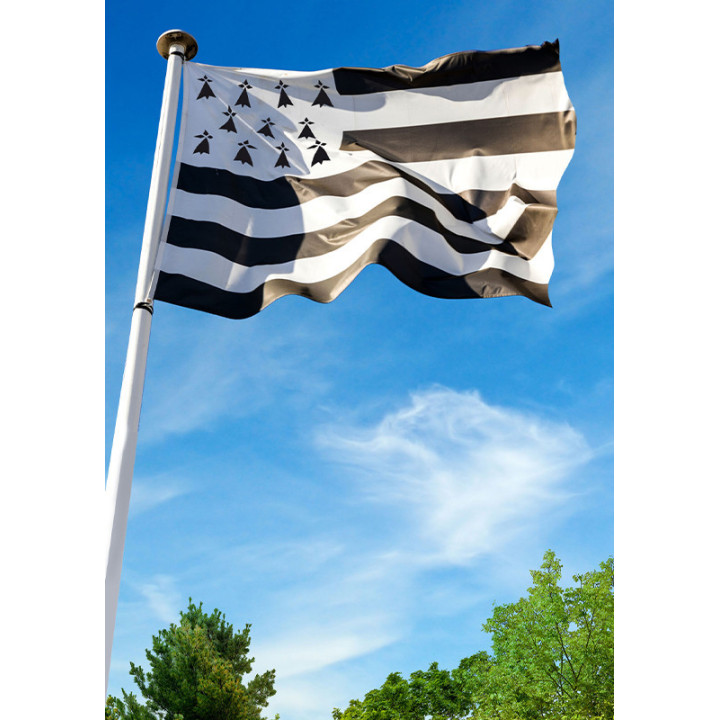 Drapeau breton - 90x150 cm - En tissu - Décoration - Idées cadeaux - Bretagne