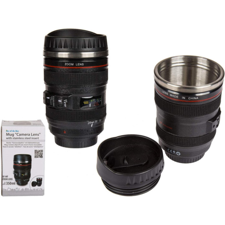 Tasse - Mug - Objectif d'appareil photo - Plastique - 350ml - Idées cadeaux