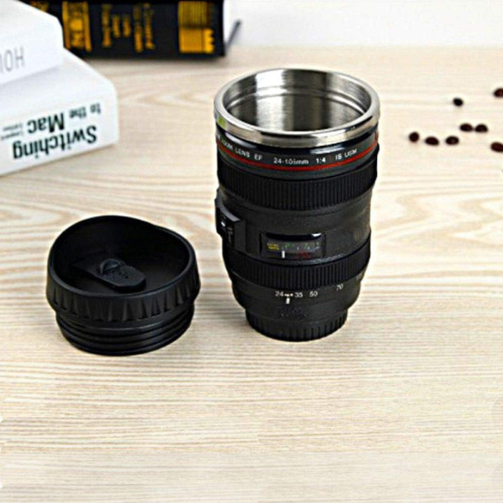 Tasse - Mug - Objectif d'appareil photo - Plastique - 350ml - Idées cadeaux