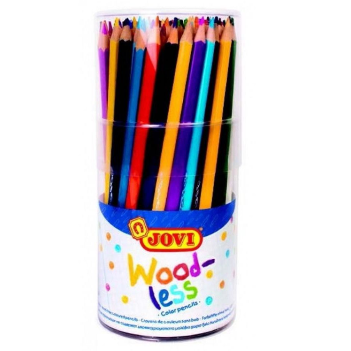 Crayons de couleurs - Sans bois - 84 couleurs vives - Mine résistante - Jovi