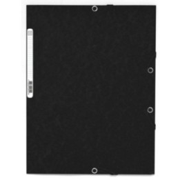 Chemise à élastiques - 3 rabats - Noir - 24x32cm - Cartonnée - Exacompta