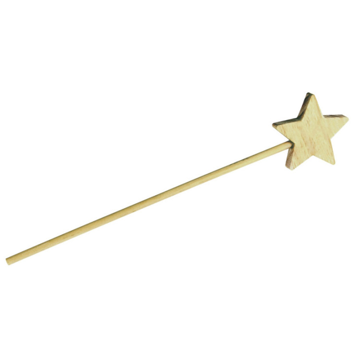Baguette magique - Bois - Forme étoile - A décorer - Enfant - Princesse - Fée