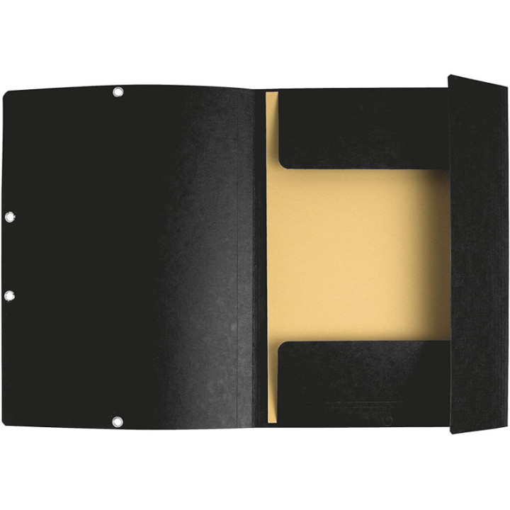 Chemise à élastiques - 3 rabats - Noir - 24x32cm - Cartonnée - Exacompta