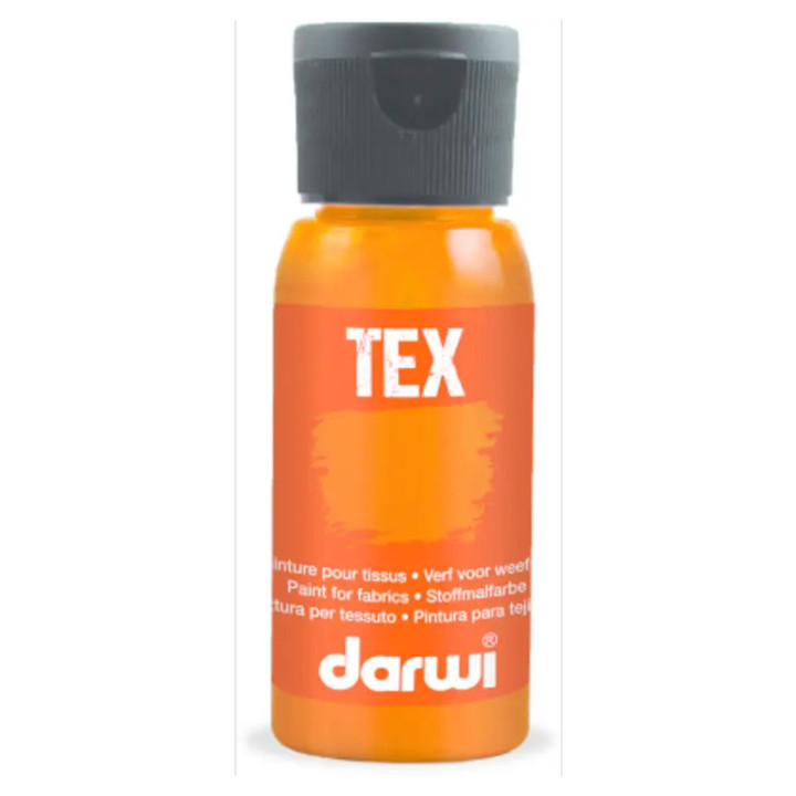 Peinture pour tissus - Orange - Opaque - Peinture à l'eau - Tex - Darwi - 50ml