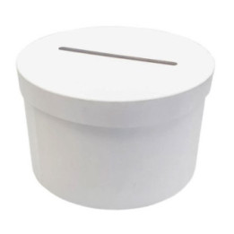 Urne - Ronde - Blanche - 24,5x24,5x15cm - Anniversaire - Mariage - Personnalisable