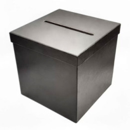 Urne - Carré - Noir - 20x20x20cm - Anniversaire, cagnotte, événement - Personnalisable