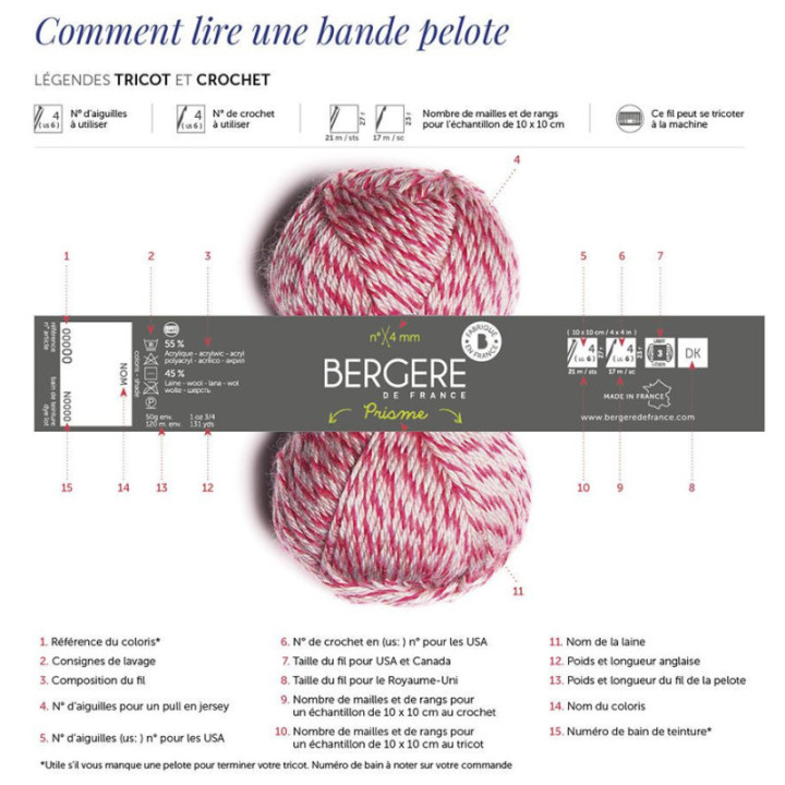 Pelote de laine - Marin - 100% coton bio - 3mm - Tricot et crochet - Bergère de France
