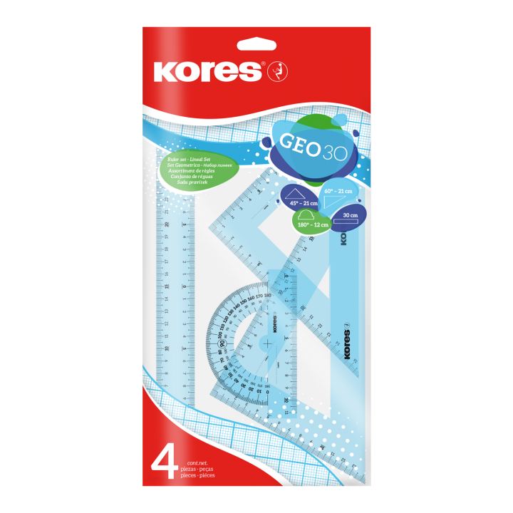 Set De Tracage Géo 30 - Coloris aléatoire - Kores
