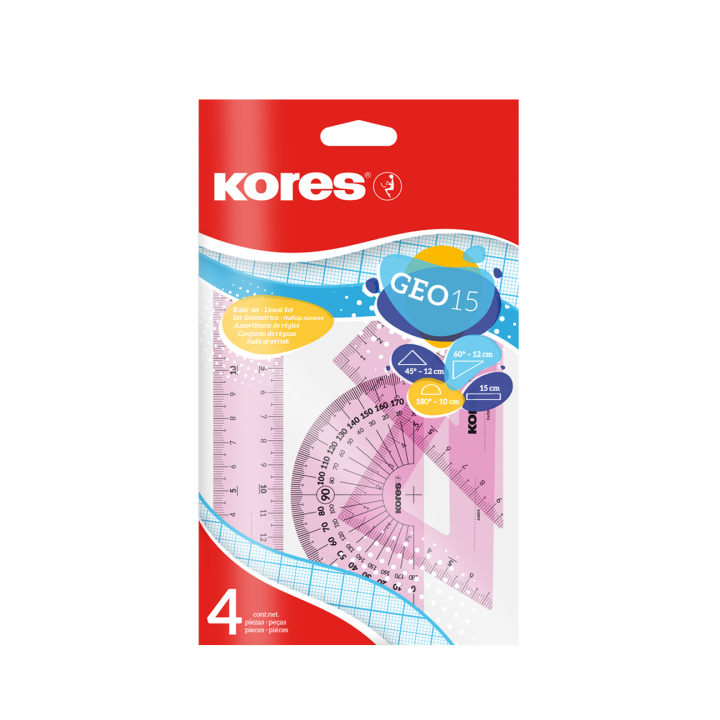 Set De Tracage Géo 30 - Coloris aléatoire - Kores