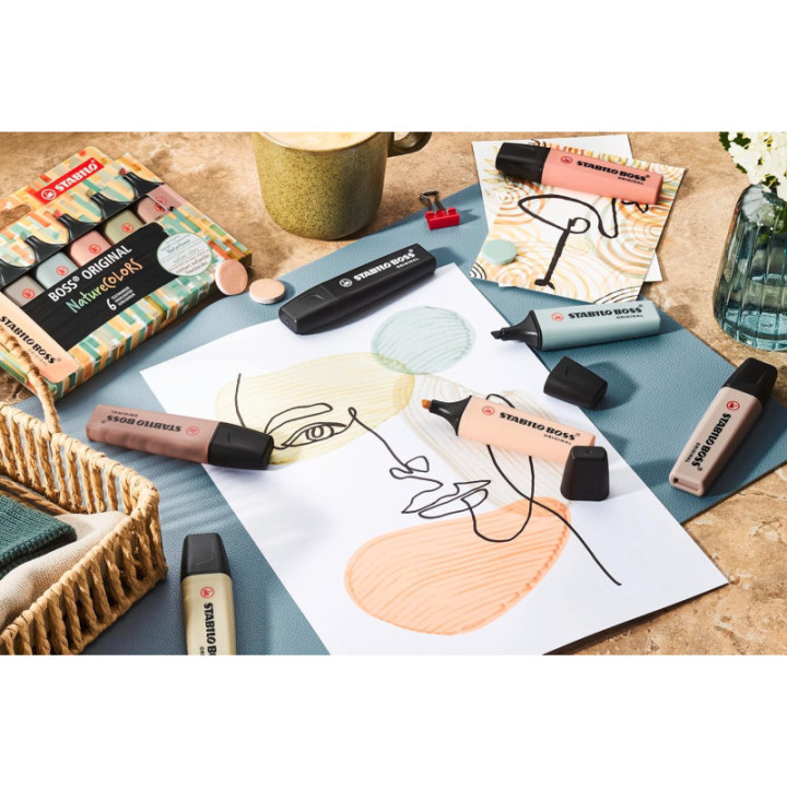 Surligneurs - STABILO Boss Original - NatureColors - Couleurs nature - Pochette de 6