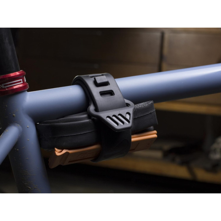 Sangle de fixation pour cadre de vélo - Porte accessoires - Silicone - Noir - AMS