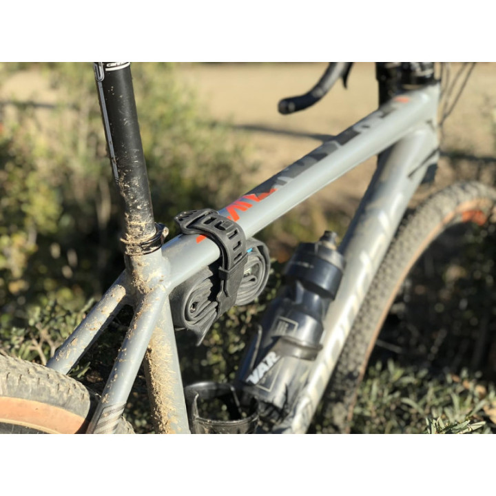 Sangle de fixation pour cadre de vélo - Porte accessoires - Silicone - Noir - AMS