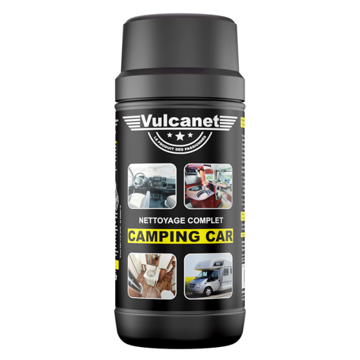 Vulcanet - Nettoyage camping-car - Lavage sans eau - Lingettes + chiffon - Intérieur/extérieur