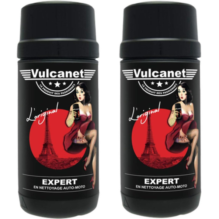 Vulcanet - Nettoyage auto/moto - Lavage sans eau - Lingettes + chiffon - Lot de 2