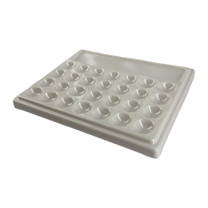 Palette en plastique - Imitation porcelaine - 29 compartiments - 19x15,5cm - Aquarelle