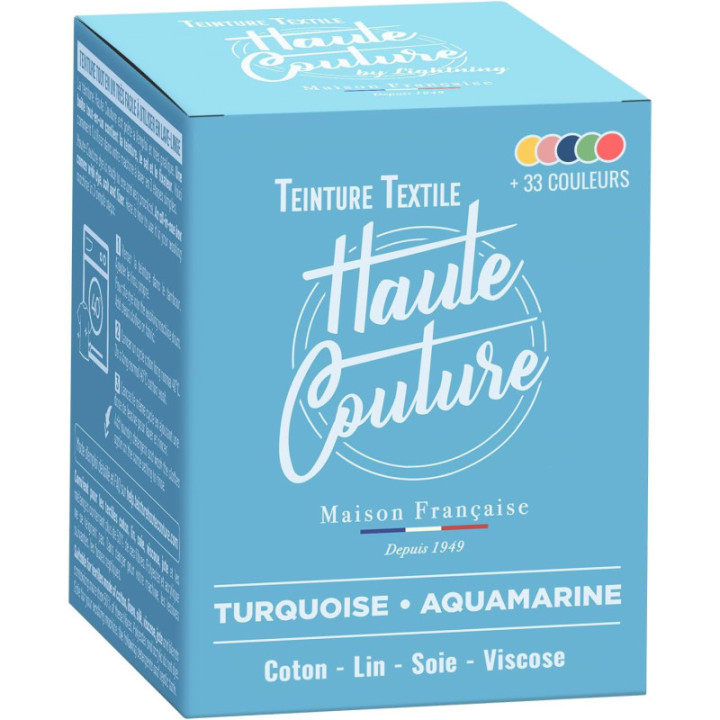 Teinture textile - Tout-en-un - Vêtements - Tissus - Turquoise - 350g - Haute couture