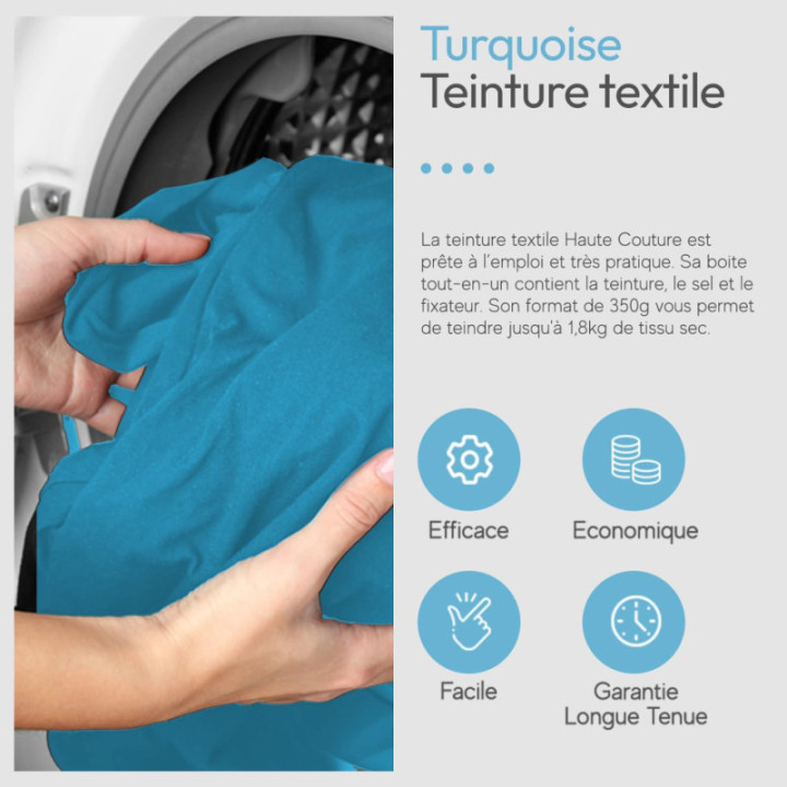 Teinture textile - Tout-en-un - Vêtements - Tissus - Turquoise - 350g - Haute couture