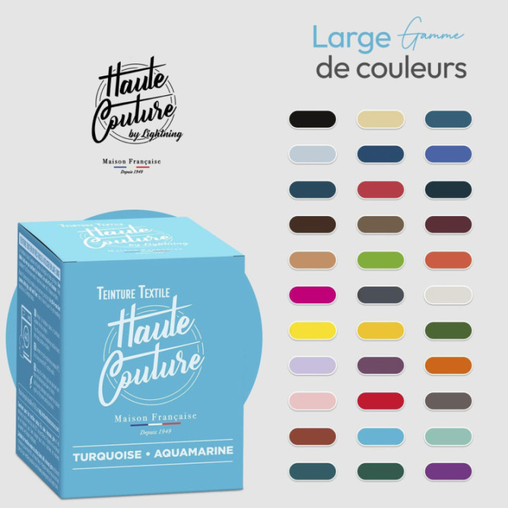 Teinture textile - Tout-en-un - Vêtements - Tissus - Turquoise - 350g - Haute couture