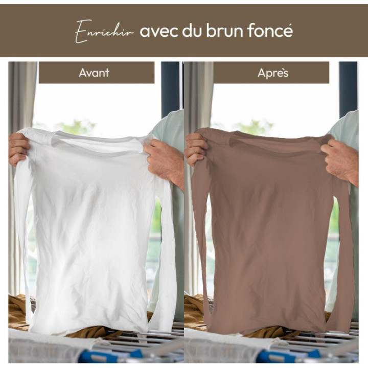 Teinture textile - Tout-en-un - Vêtements - Tissus - Brun foncé - 350g - Haute couture