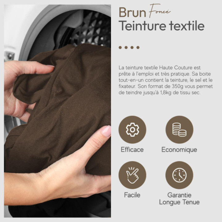 Teinture textile - Tout-en-un - Vêtements - Tissus - Brun foncé - 350g - Haute couture
