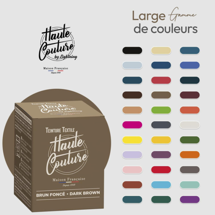 Teinture textile - Tout-en-un - Vêtements - Tissus - Brun foncé - 350g - Haute couture
