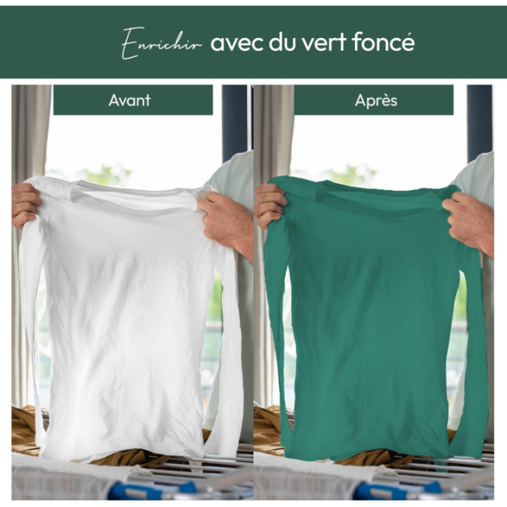 Teinture textile - Tout-en-un - Vêtements - Tissus - Vert foncé - 350g - Haute couture