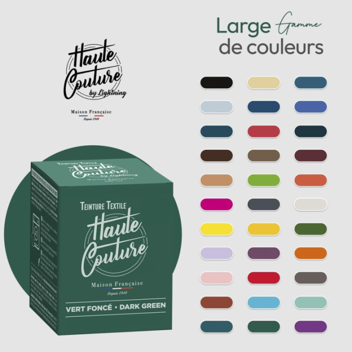 Teinture textile - Tout-en-un - Vêtements - Tissus - Vert foncé - 350g - Haute couture