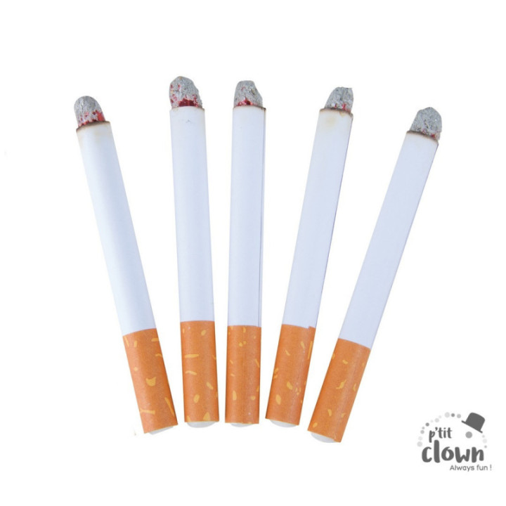Fausses cigarettes - Déguisement - Tours de magie - Lot de 5 - P'tit clown