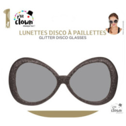 Lunettes de soleil - Paillettes - Argent - Disco - Déguisement - Soirées - Années 80