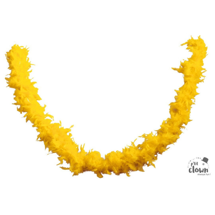 Boa à plumes - Jaune - 160 cm - Déguisement - Fête - Soirées - Cabaret - Charleston